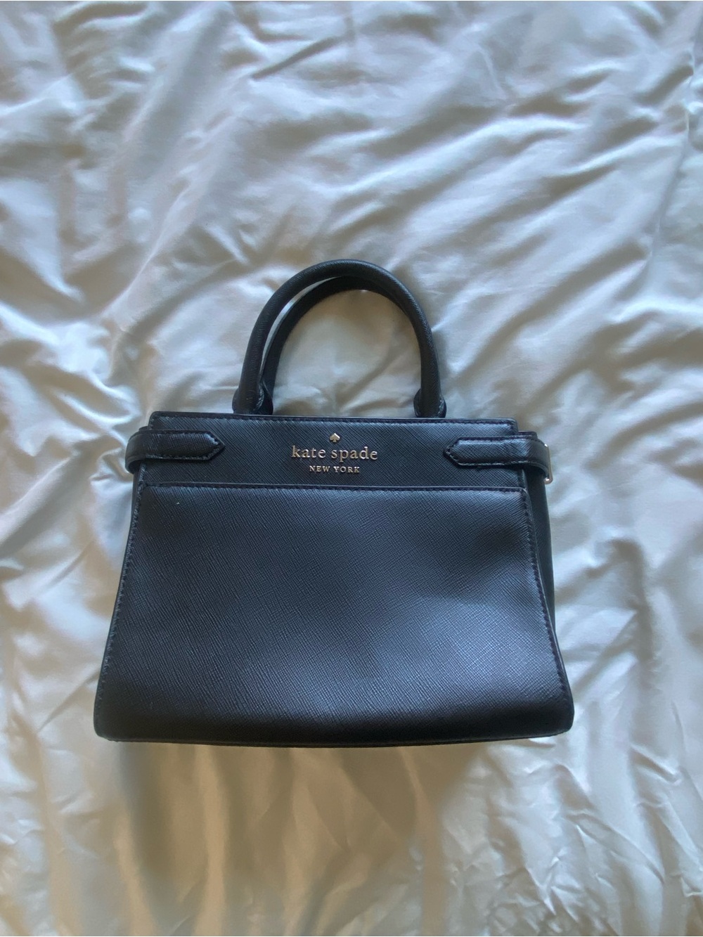 kate spade Black Structured Saffiano Leather Top-Handle Bag